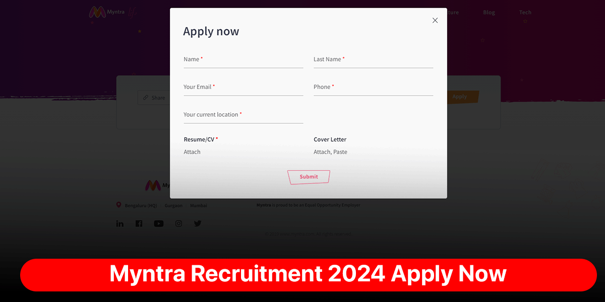 Myntra Recruitment 2024